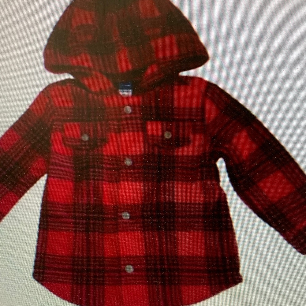 Plaid Red Kids Hooded Jacket